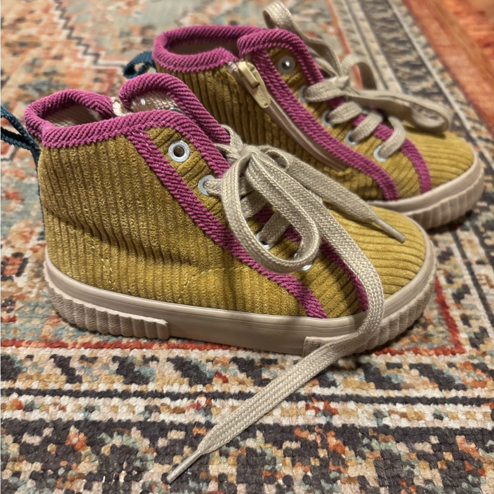 Zara toddler corduroy multicolor high top sneakers